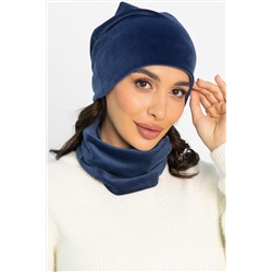 Комплект шапка шестиклинка и снуд (синяя) ШШС6-23М