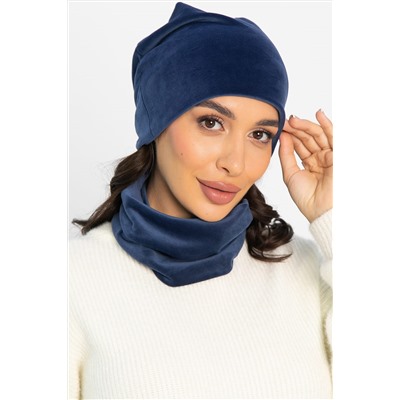 Комплект шапка шестиклинка и снуд (синяя) ШШС6-23М