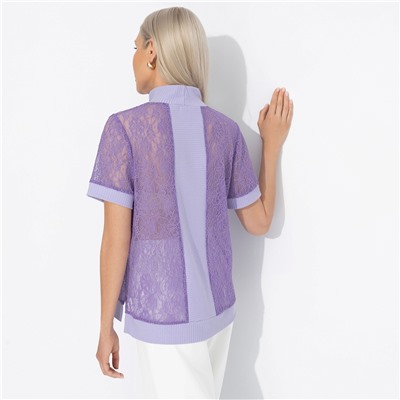 Футболка комбинированная, Фирменное приветствие (сиреневый)