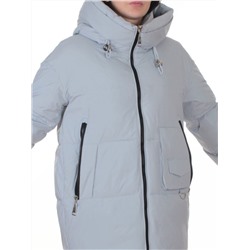 8362 GRAY/LT. BLUE Куртка зимняя женская оверсайз (200 гр. холлофайбер)