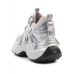 03-18C GREY/SILVER Кроссовки женские (натуральная кожа, искусственная кожа)