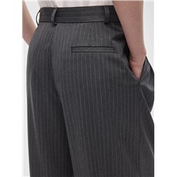 Брюки широкие в полоску 0138, серый
