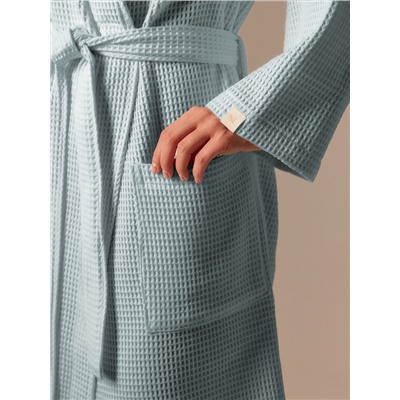 Халат вафельный женский SL HOME: Basic «Аззура», хлопок 100%, бирюзовый