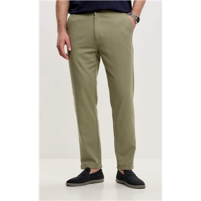 Брюки льняные мужские F211-0871 оливковые