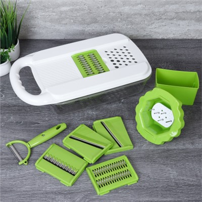 Овощерезка с 5 насадками держателем и овощечисткой  DK-589 /уп 24/ 30х16 см/