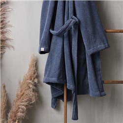 Халат махровый мужской SL HOME: Basic «Ривьера», размер S, хлопок 100%, синий