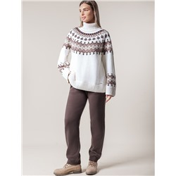 Джемпер фактурной вязки из хлопка с акрилом