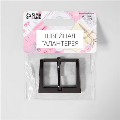 Пряжка для ремня, 4.2×3.4 см, 31 мм, цвет чёрный никель