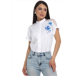 Блузка белая с короткими рукавами