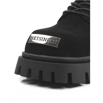 03-23120-6 BLACK Полуботинки демисезонные женские (натуральная замша)