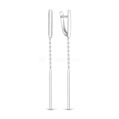 Серьги из серебра родированные 925 пробы 11-1134р