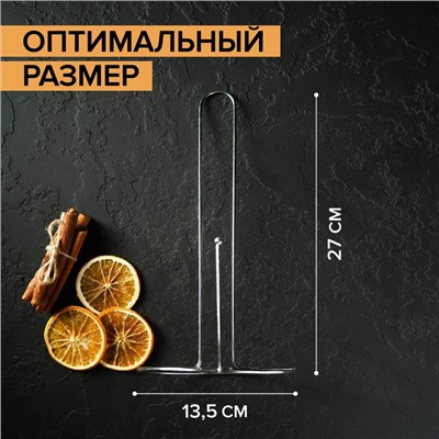 Держатель для бумажных полотенец настольный Доляна, 13.5×13.5×27 см, хром