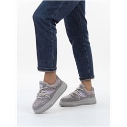 04-P123-2C GRAY Кроссовки демисезонные женские (натуральная замша, натуральная кожа, текстиль)