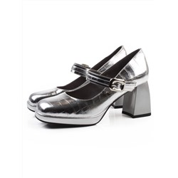 06-A126A-749C GREY/SILVER Туфли женские (натуральная кожа)