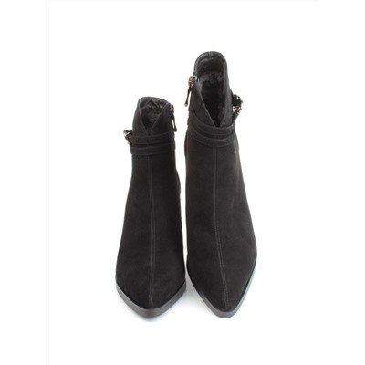 04-M3-L834 BLACK Ботильоны зимние женские (натуральная замша, натуральный мех)