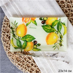Блюдо прямоугольное 23x14 см / S322314 FF157 GREY / уп 6/72/ цветная коробка