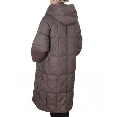 8892 GRAY/BROWN Пальто зимнее женское (200 гр. холлофайбер)