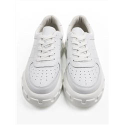 05-PDXL101-1 WHITE Кроссовки женские (натуральная кожа)