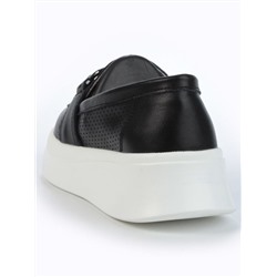 03-PDD169-6 BLACK/WHITE Полуботинки женские (натуральная кожа)