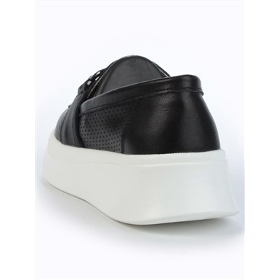 03-PDD169-6 BLACK/WHITE Полуботинки женские (натуральная кожа)