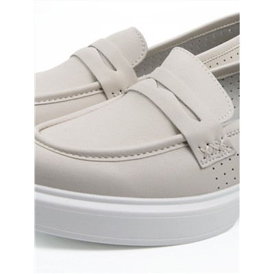03-YC382-2 LT. BEIGE Лоферы женские (натуральная кожа)