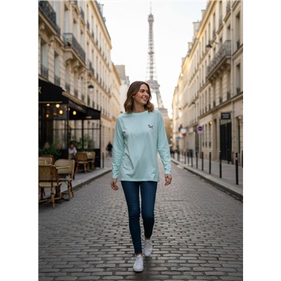 Лонгслив OVER SIZE с вышивкой