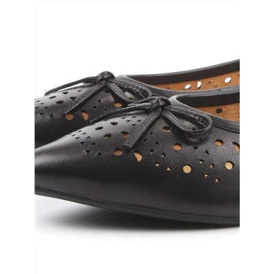 06-7388-66A BLACK Туфли летние женские "Лодочки" (натуральная кожа)