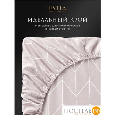 Estia ЛАФОНТ Простыня на резинке 180х200+30, 1 пр., хл./сатин розовый