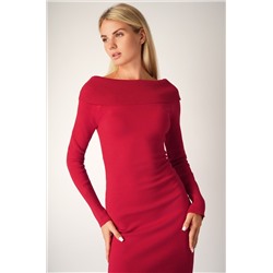 Женское вязаное платье с открытыми плечами Happyfox