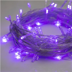 Гирлянда "Нить" 10 м , IP20, прозрачная нить, 100 LED, свечение фиолетовое, 8 режимов, 220 В
