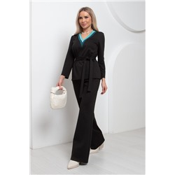 Костюм трикотажный чёрный с брюками Маргарет №1