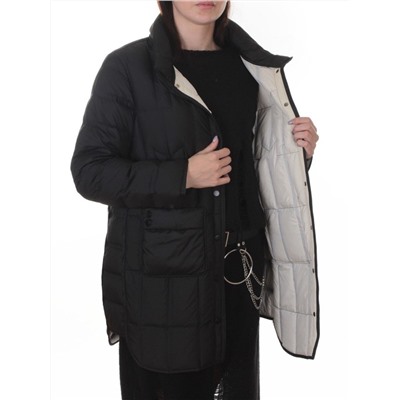 H24-332 BLACK Куртка пуховая облегченная женская (белый утиный пух)