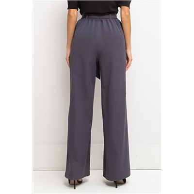 Брюки однотонные цвета графит с поясом Шарлин №2