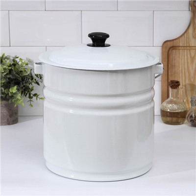 УЦЕНКА Ведро эмалированное, 12 л, белое