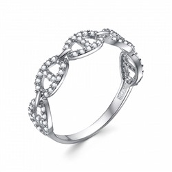 Кольцо с фианитом родированное серебро 925*