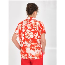 Блузка красная с принтом