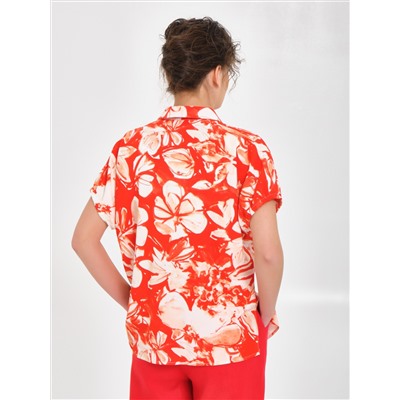 Блузка красная с принтом
