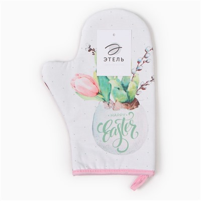 Варежка - прихватка «Этель. Тюльпаны», 20×28 см, саржа, 100% хлопок, ватин 250 г/м²