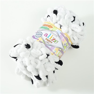 Плюшевая пряжа для вязания руками ALIZE, Puffy color, 100% микрополиэстер, 9 м/100 г, (6450)