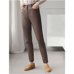 Брюки слим из эластичного хлопка с покрытием под кожу