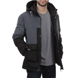 8875 BLACK GRAY Куртка мужская зимняя облегченная (130 гр. холлофайбер)