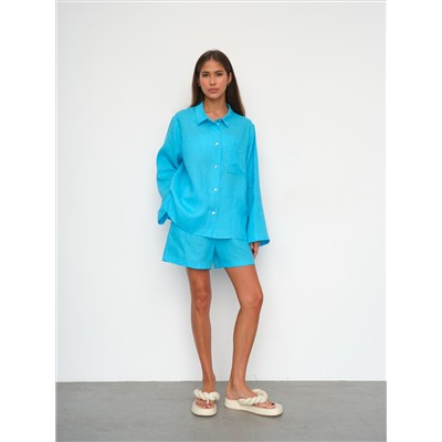 Рубашка короткая  S021_Cerulean Blue/Голубой