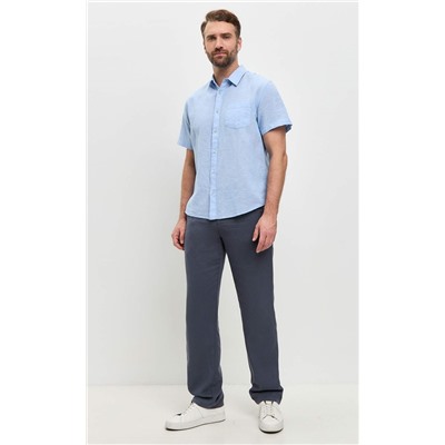 Брюки лен F111-0851 d.grey