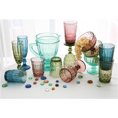 Бокалы для шампанского Magistro «Ла-Манш», 160 мл, 7×20 см, набор 2 шт., стекло, зелёные