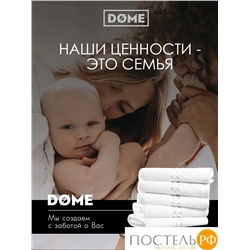 (1001) Полотенце (однотон) 30х50 см-10 шт Dome Harmonika Махра 440 г/м2 1001 Белоснежный (на бирке белый)