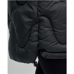 Куртка зимняя женская с капюшоном модная черного цвета 7653Ch