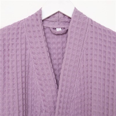 Халат вафельный женский удлинённый «Этель» Boho, размер 42-44, хлопок, 290 г/м², сиреневый