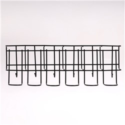 Подставка для зонтов настенная, с крючками, металл, 6,4×13×39 см, чёрная