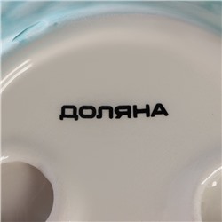 Конфетница Доляна «Зайка», 19.5×16.5×12.5 см, доломит, голубая