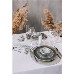 Блюдо стеклянное сервировочное Magistro «Мрамор», 26.5×17.5×2 см, цвет белый